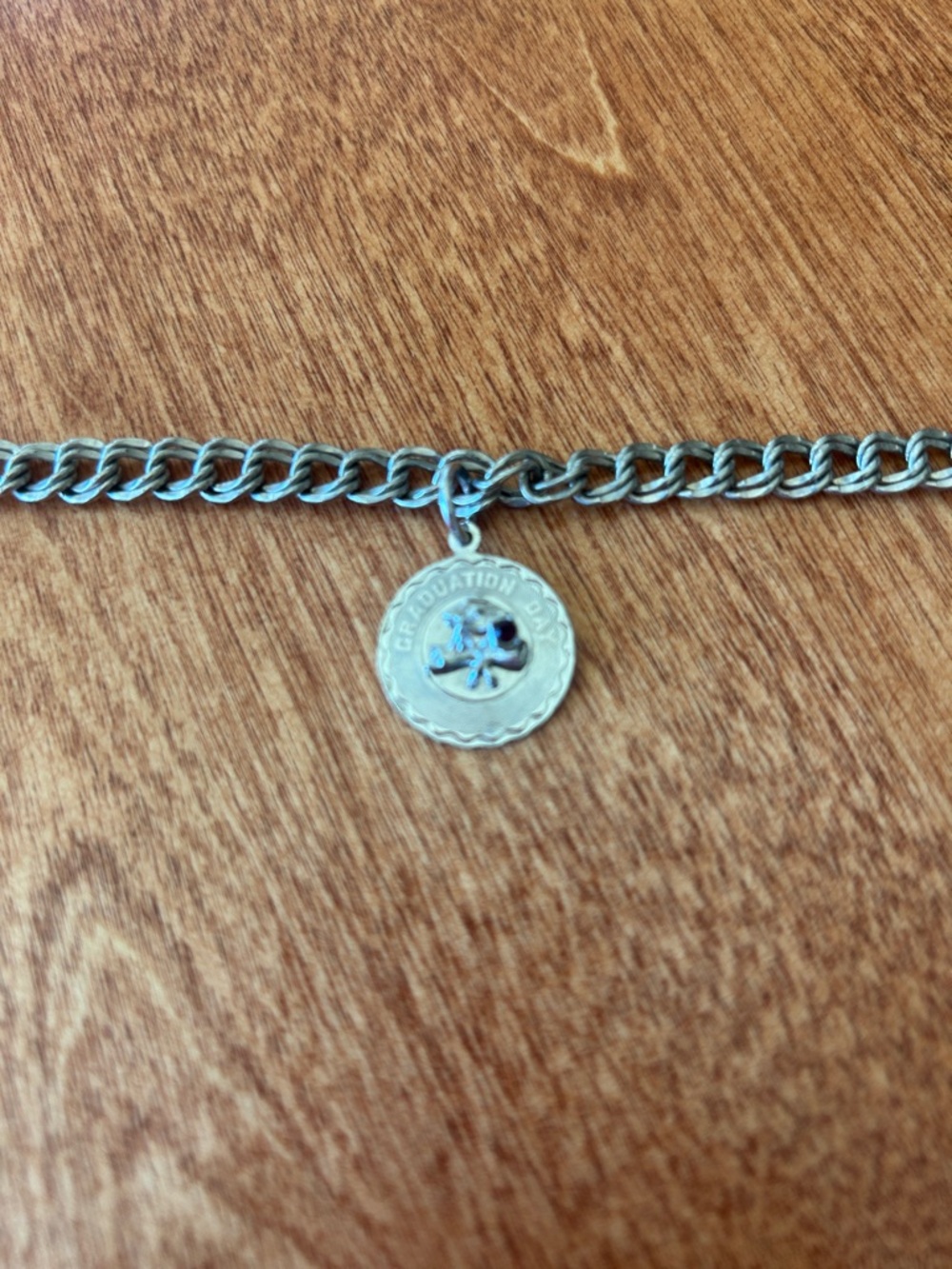 Vintage Sterling Silver Graduation Day Clasped Bracelet - Picture 8 of 8